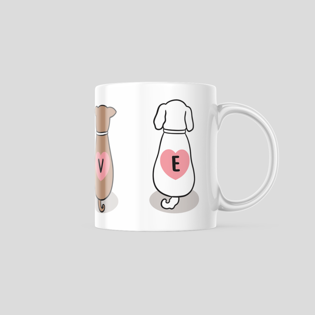 White Dog Love Coffee Mug