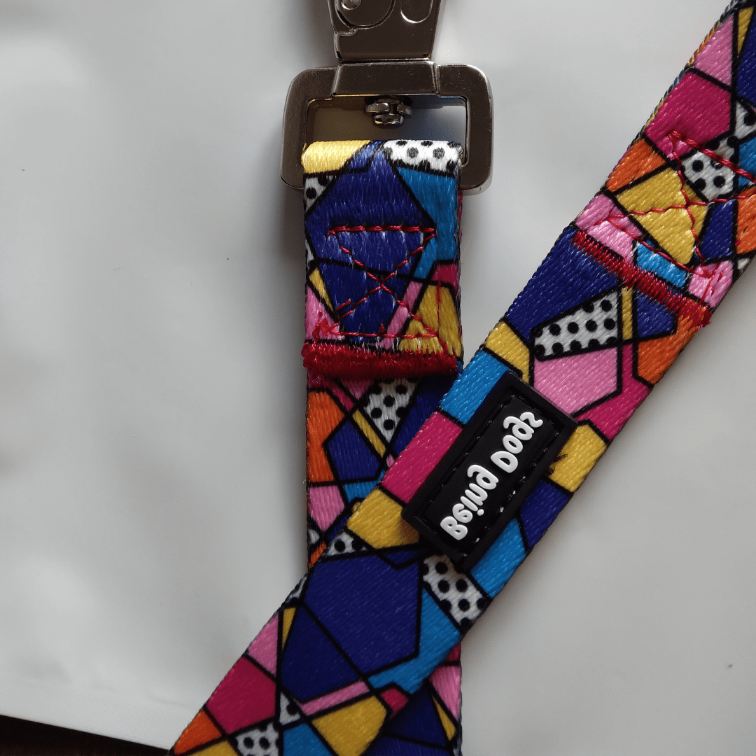 Geometrical Print Dog Leash With Metal Hook