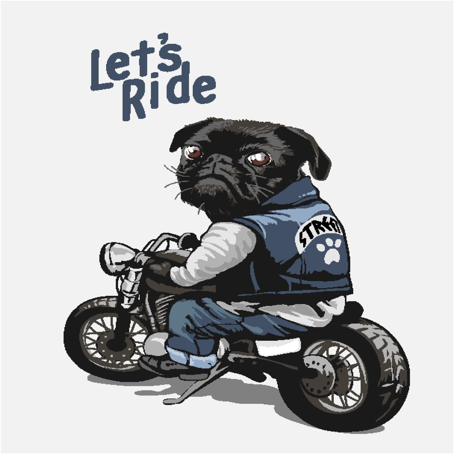 Let's Ride Cushion Cover (Cover & Cushion Both Included)