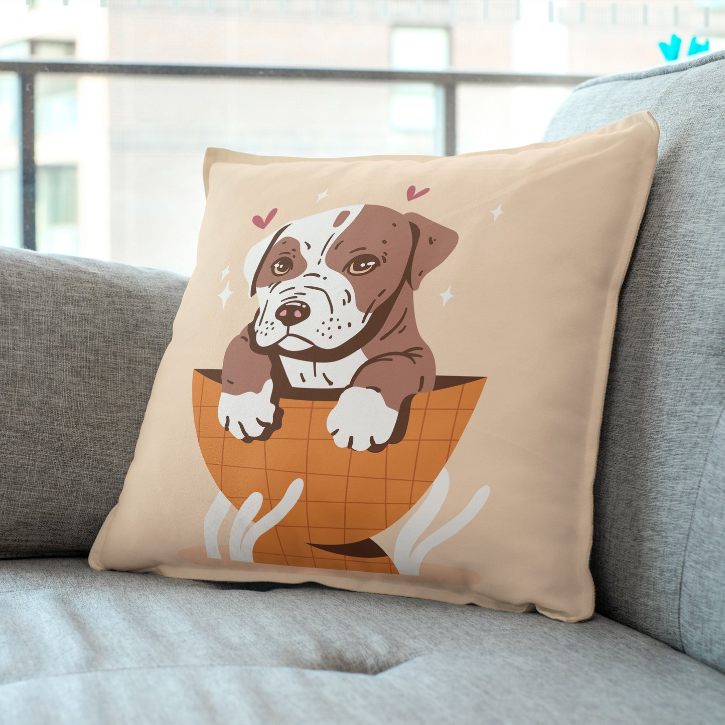 Brown Cushion Cover (Cover & Cushion Both Included)