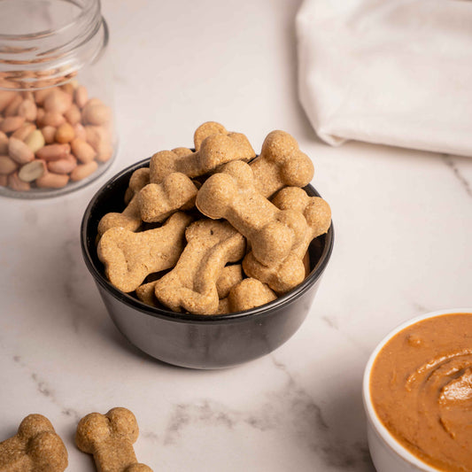 Peanut Butter, Banana & Oats Vegetarian Cookies For Dogs