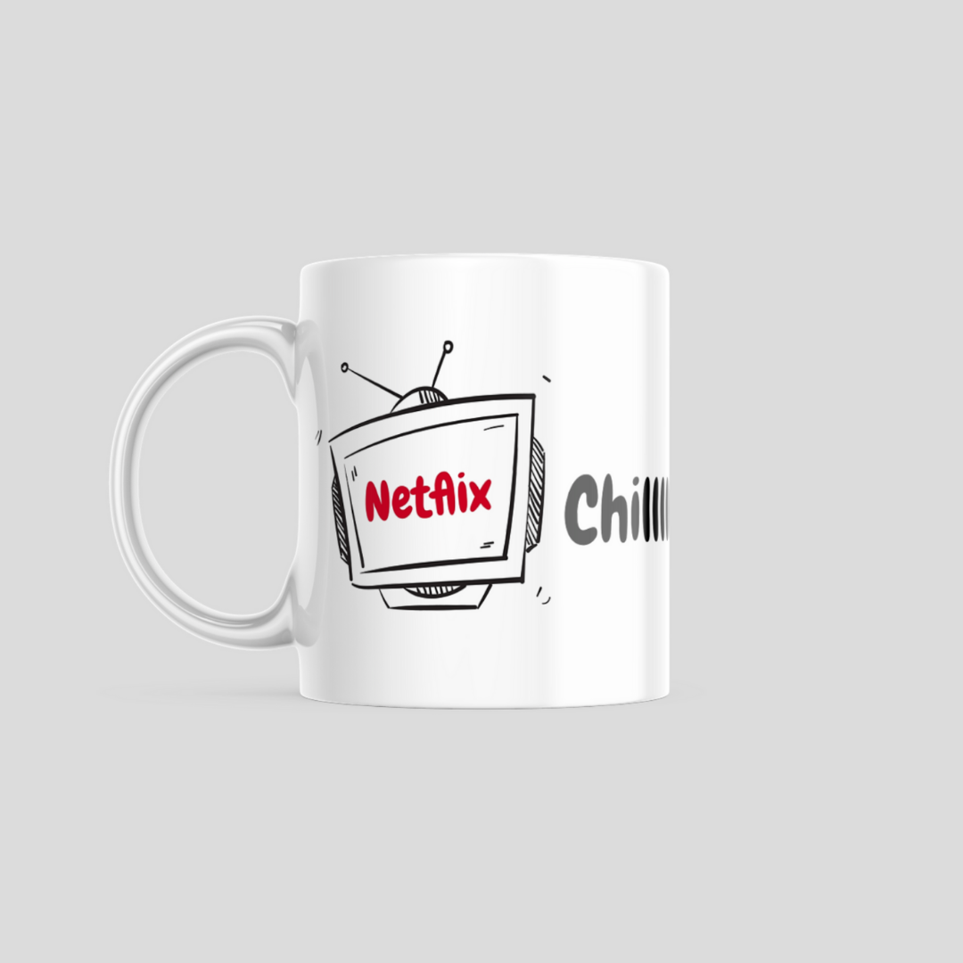 White Netflix & Chill Coffee Mug