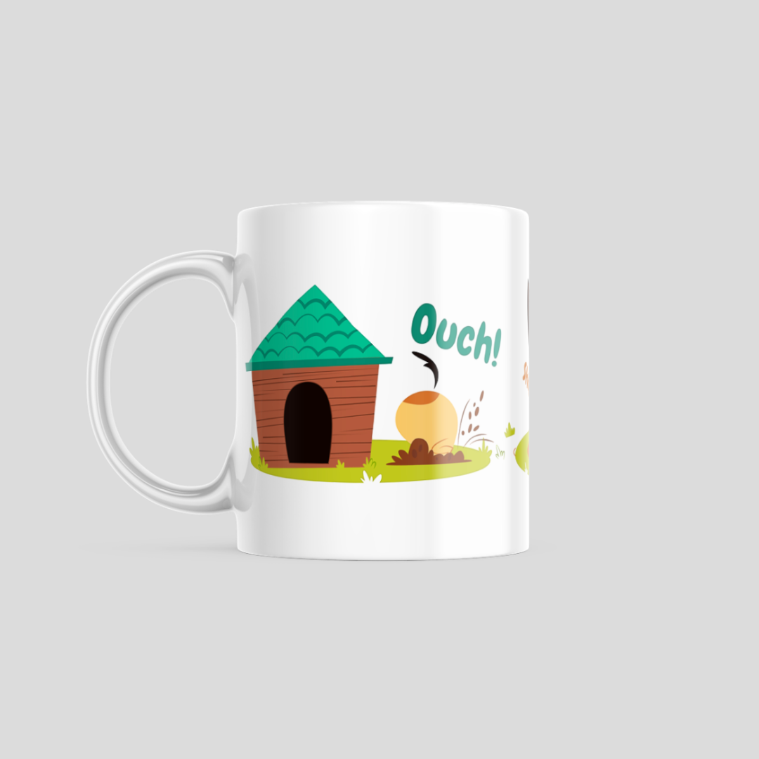 White Ouch Coffee Mug