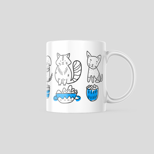 White Dog Sketch Coffee Mug