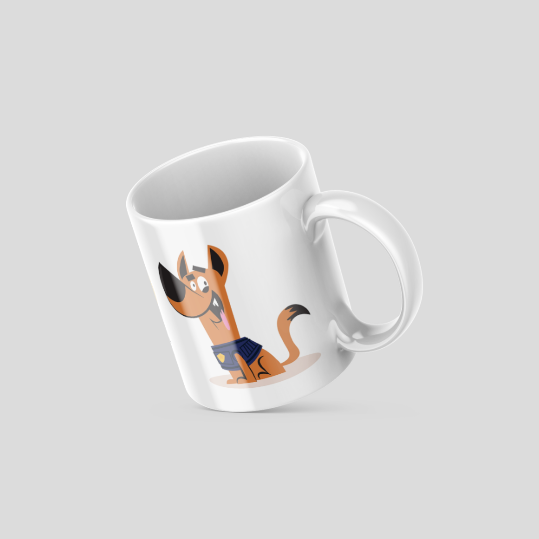 White Dog Police Coffee Mug