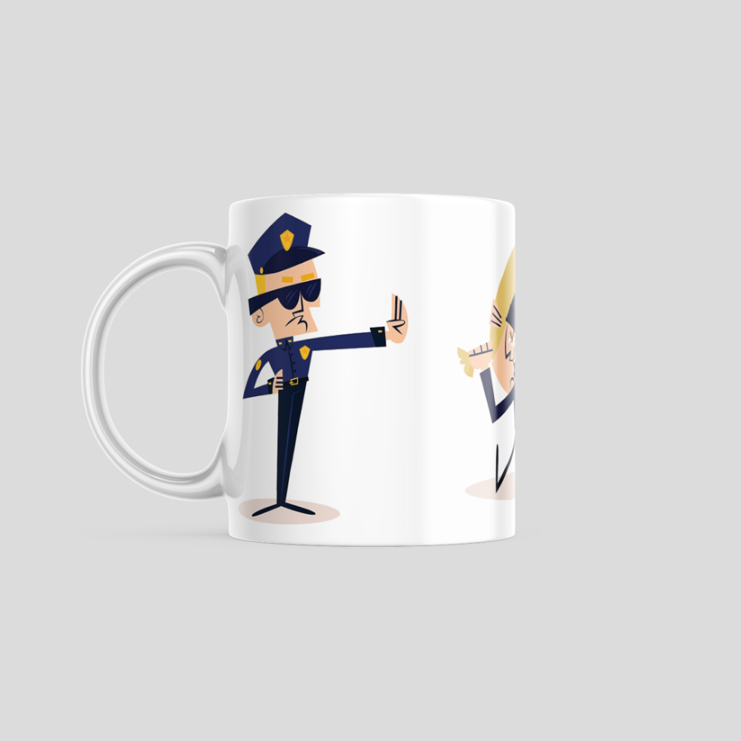 White Dog Police Coffee Mug