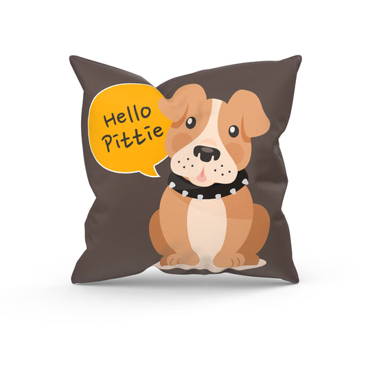 Hello Pittie Cushion Cover (Cover & Cushion Both Included)