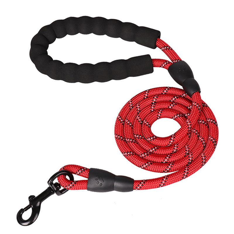 Red Rope Leash With Padded Handle
