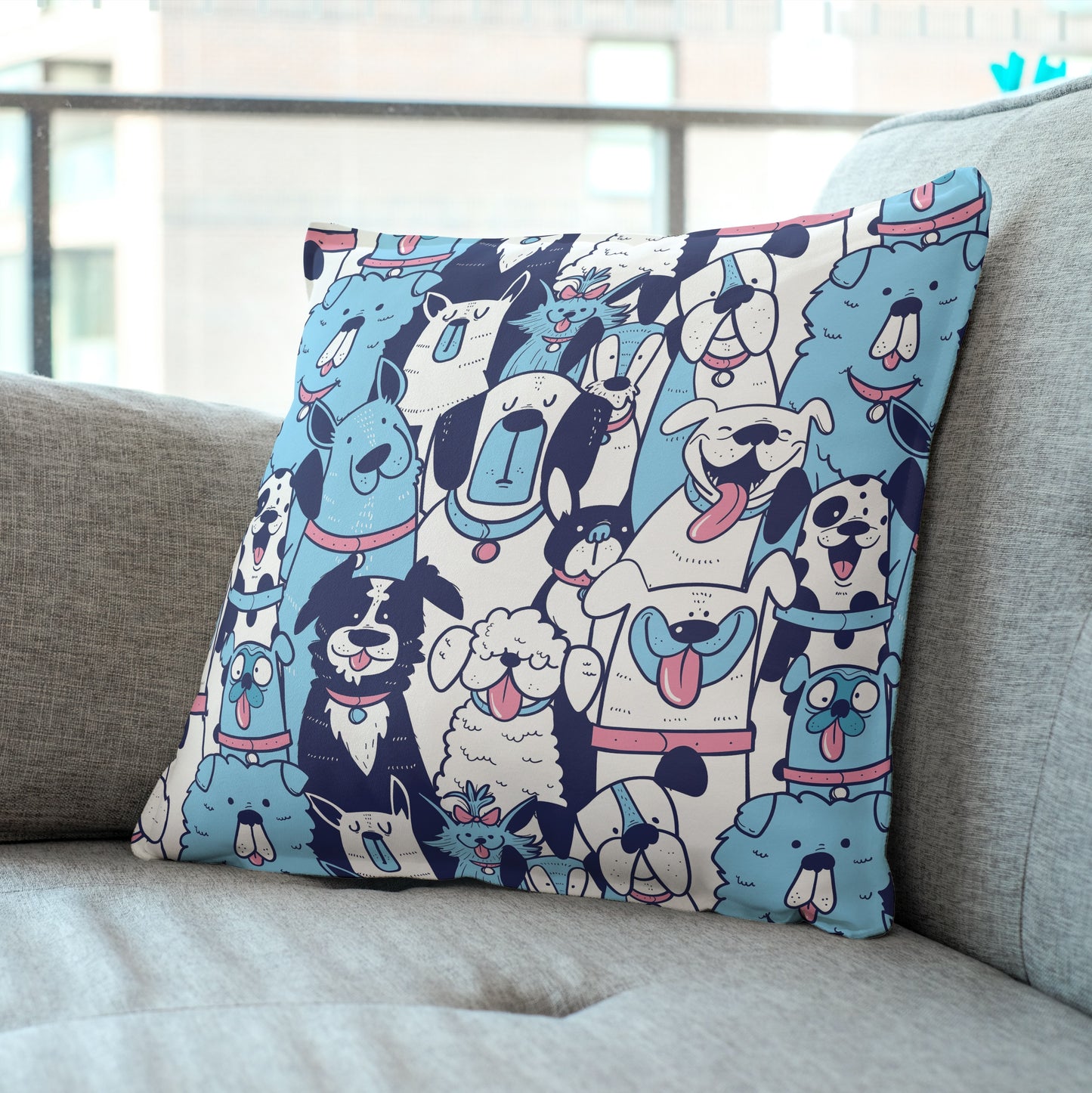 Blue Cushion Cover (Cover & Cushion Both Included)