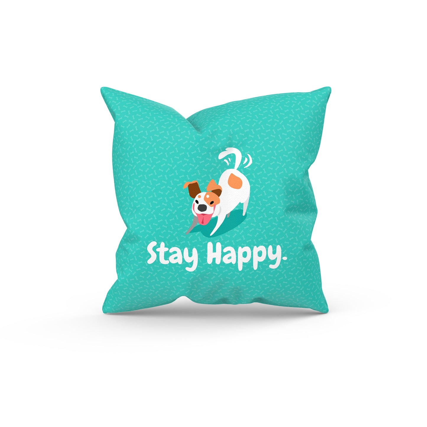 Stay Happy Cushion Cover (Cover & Cushion Both Included)