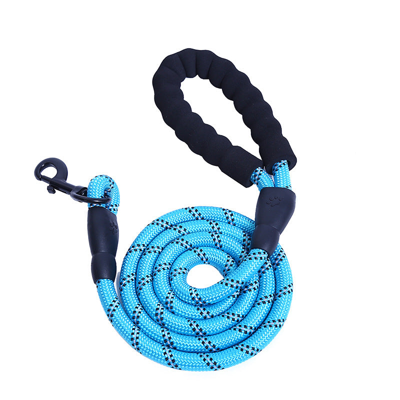 Blue Rope Leash With Padded Handle