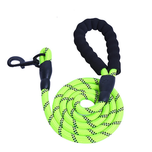 Green Rope Leash With Padded Handle