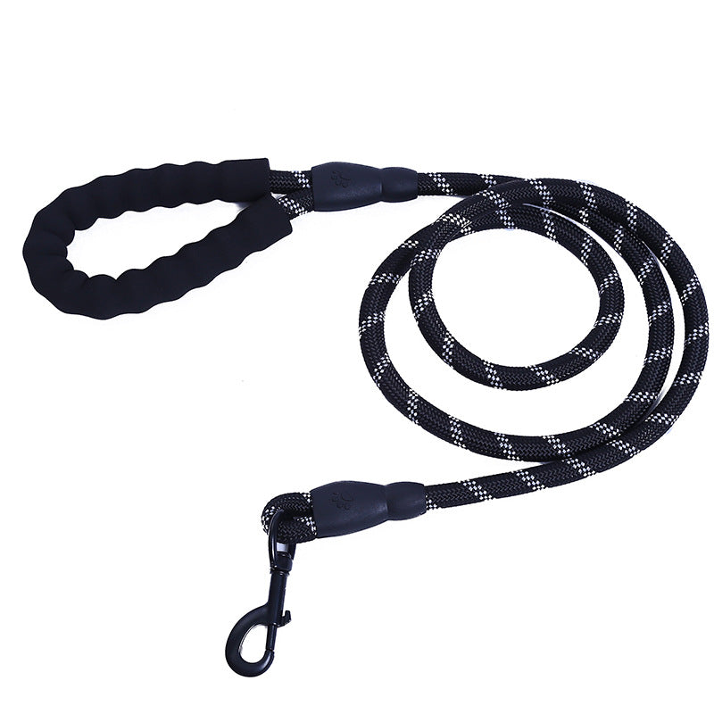 Black Rope Leash With Padded Handle