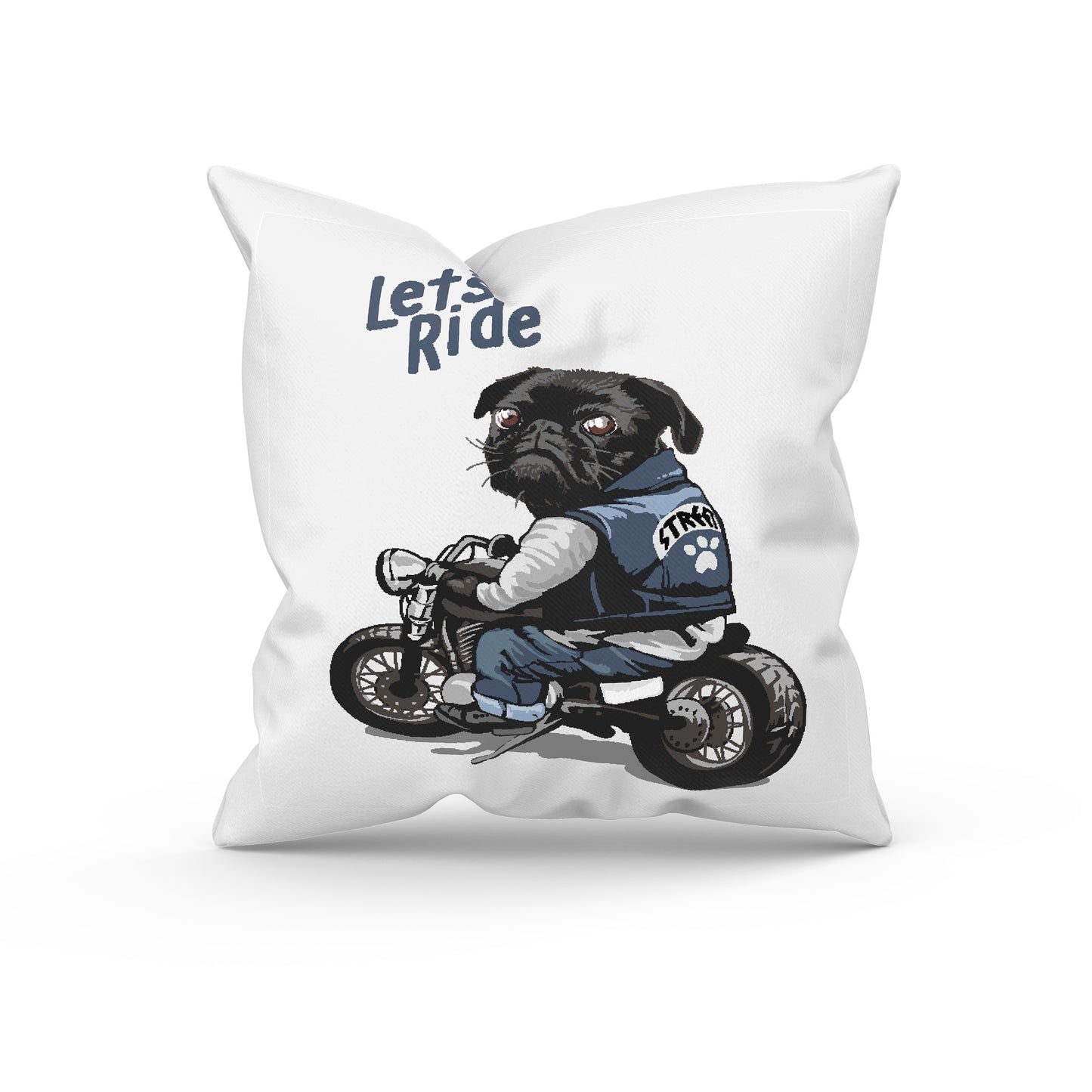 Let's Ride Cushion Cover (Cover & Cushion Both Included)