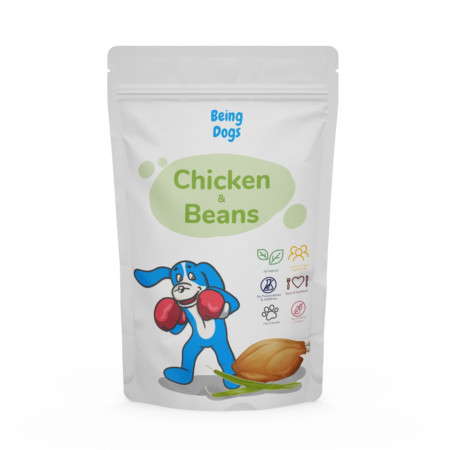 Chicken & Beans Meal For Dogs (Single Packet), Customised, Made Fresh Daily, Zero Preservatives, High In Protein