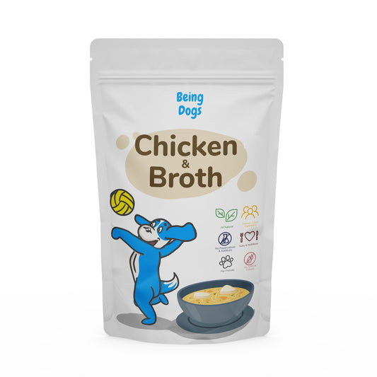 Chicken & Broth Meal For Dogs (Single Packet), Customised, Made Fresh Daily, Zero Preservatives, High In Protein