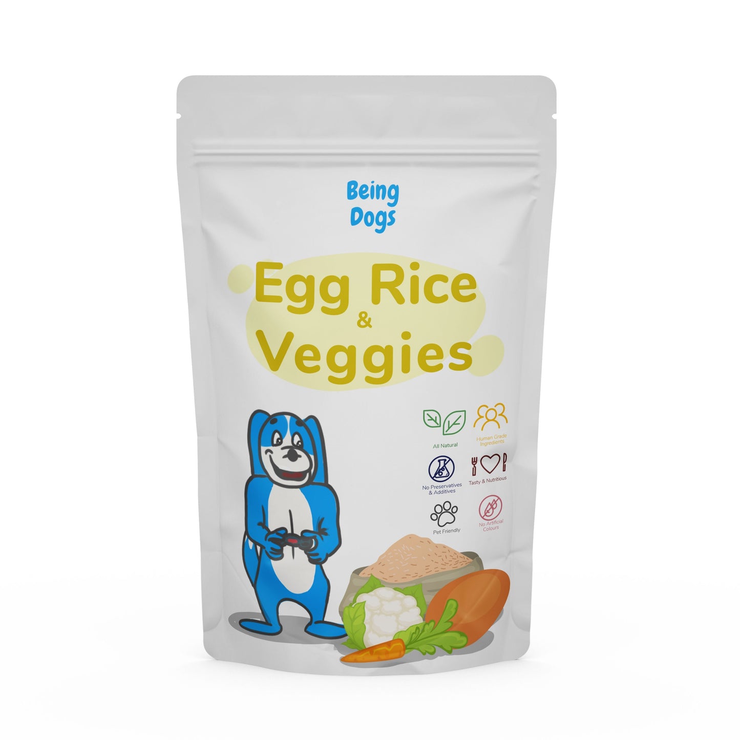 Egg Rice & Veggies Meal For Dogs (Single Packet), Customised, Made Fresh Daily, Zero Preservatives, High In Protein