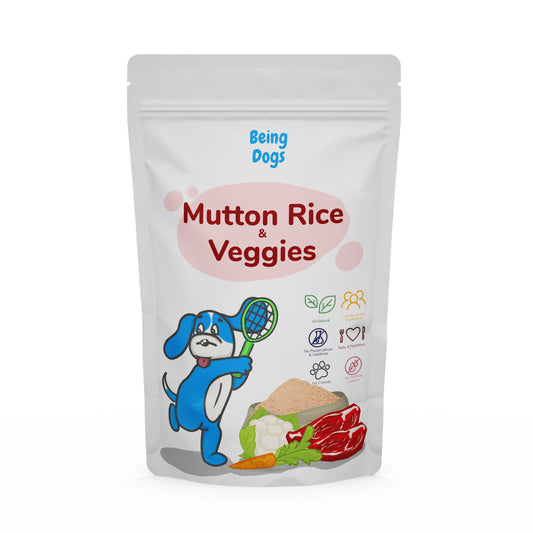 Mutton Rice & Veggies Meal For Dogs (Single Packet), Customised, Made Fresh Daily, Zero Preservatives, High In Protein