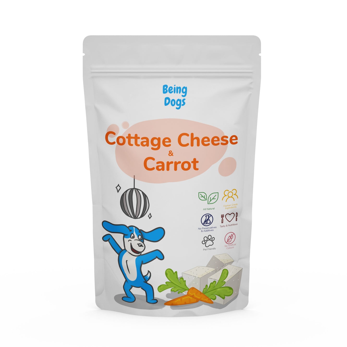 Cottage Cheese & Carrot Meal For Dogs (Single Packet), Customised, Made Fresh Daily, Zero Preservatives, High In Protein