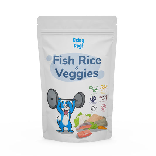 Fish Rice & Veggies Meal For Dogs (Single Packet), Customised, Made Fresh Daily, Zero Preservatives, High In Protein