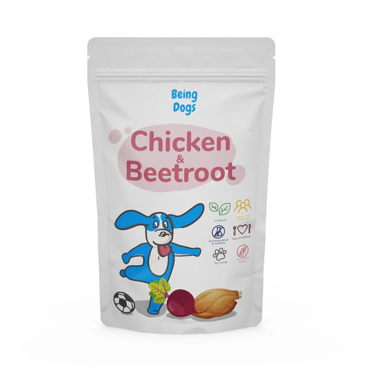 Chicken & Beetroot Meal For Dogs (Single Packet), Customised, Made Fresh Daily, Zero Preservatives, High In Protein