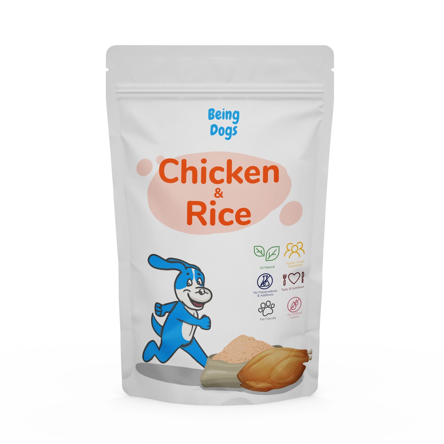 Chicken Rice Meal For Dogs (Single Packet), Customised, Made Fresh Daily, Zero Preservatives, High In Protein