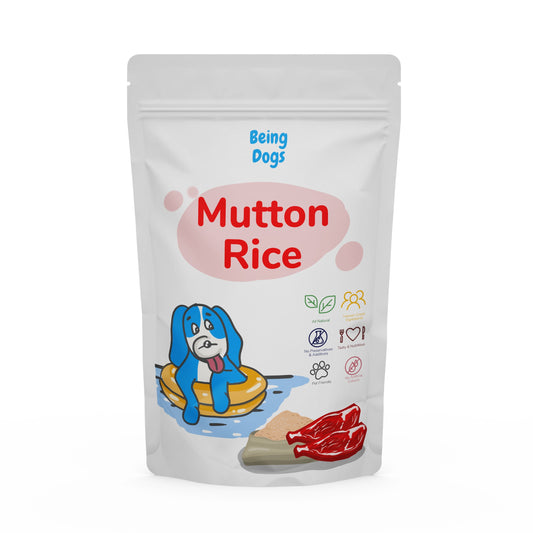 Mutton Rice Meal For Dogs (Single Packet), Customised, Made Fresh Daily, Zero Preservatives, High In Protein